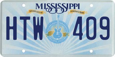 MS license plate HTW409