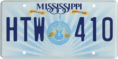 MS license plate HTW410
