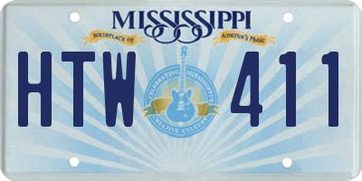 MS license plate HTW411