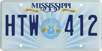 MS license plate HTW412