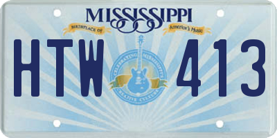 MS license plate HTW413