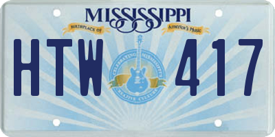 MS license plate HTW417