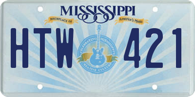 MS license plate HTW421