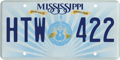 MS license plate HTW422