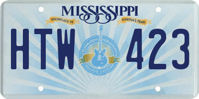 MS license plate HTW423