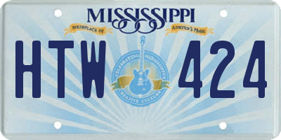 MS license plate HTW424