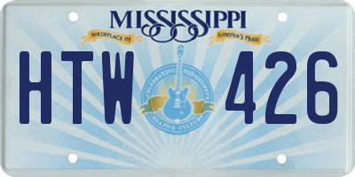 MS license plate HTW426