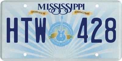 MS license plate HTW428