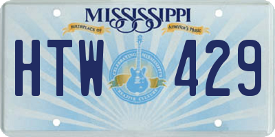 MS license plate HTW429