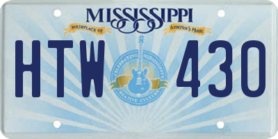 MS license plate HTW430