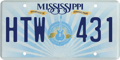 MS license plate HTW431