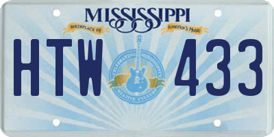 MS license plate HTW433
