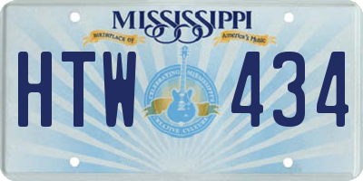 MS license plate HTW434