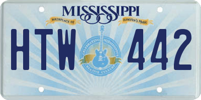 MS license plate HTW442