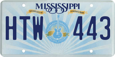 MS license plate HTW443