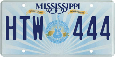 MS license plate HTW444