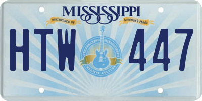 MS license plate HTW447