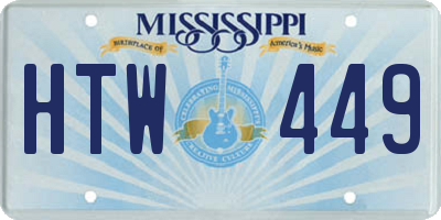 MS license plate HTW449