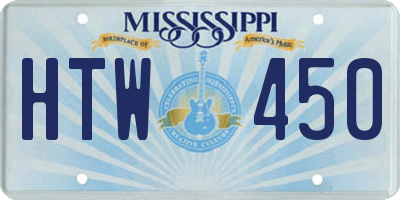 MS license plate HTW450