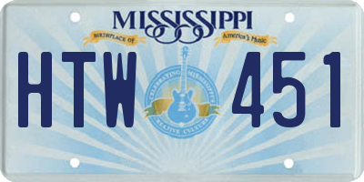 MS license plate HTW451