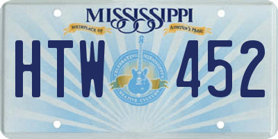 MS license plate HTW452