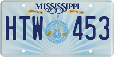 MS license plate HTW453
