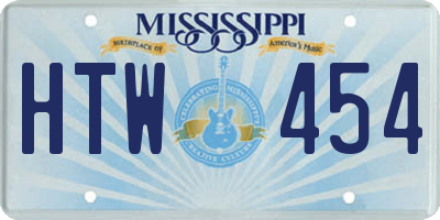 MS license plate HTW454