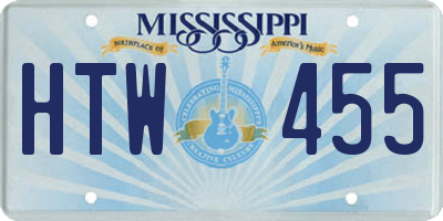 MS license plate HTW455