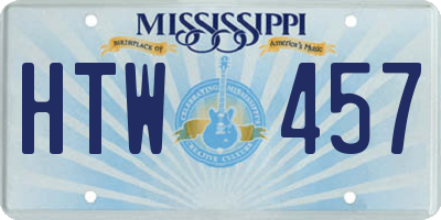 MS license plate HTW457