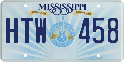 MS license plate HTW458