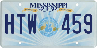 MS license plate HTW459