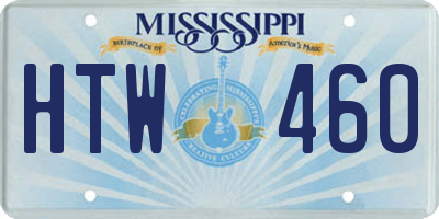 MS license plate HTW460