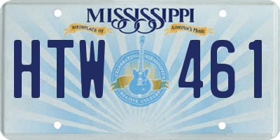 MS license plate HTW461