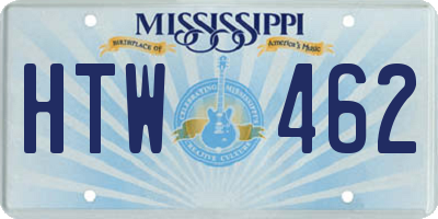 MS license plate HTW462