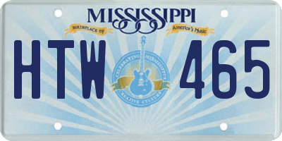 MS license plate HTW465