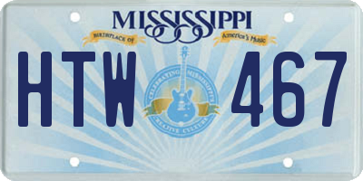 MS license plate HTW467