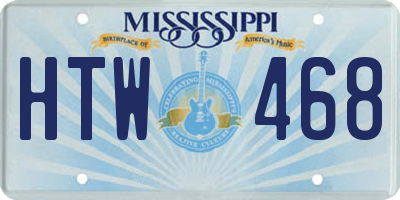 MS license plate HTW468