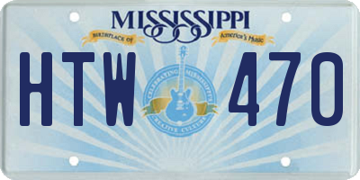 MS license plate HTW470