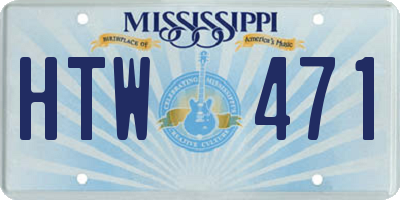 MS license plate HTW471