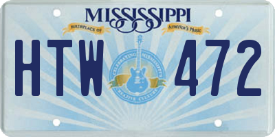 MS license plate HTW472