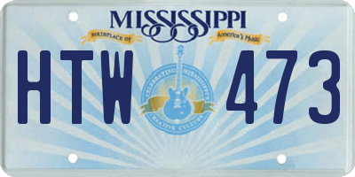 MS license plate HTW473