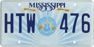 MS license plate HTW476
