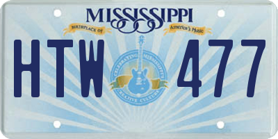 MS license plate HTW477