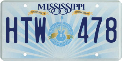 MS license plate HTW478