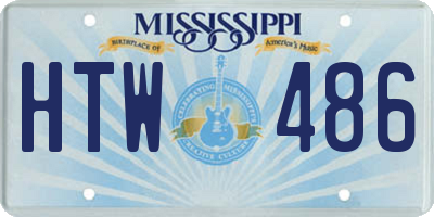 MS license plate HTW486