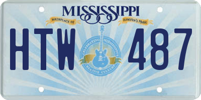MS license plate HTW487