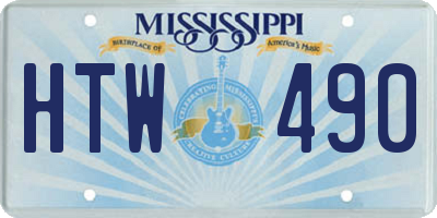 MS license plate HTW490