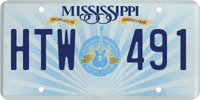 MS license plate HTW491
