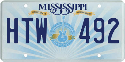 MS license plate HTW492