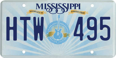 MS license plate HTW495